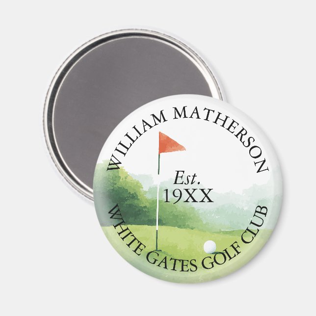 Aimant Nom de golf personnalisé classique (Recto/Verso)