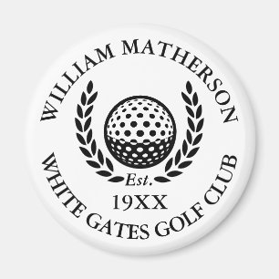 Aimant Nom de golf personnalisé classique