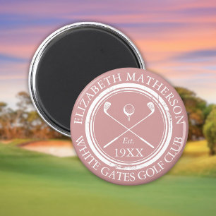 Aimant Nom de golf personnalisé Dusty Rose Pink