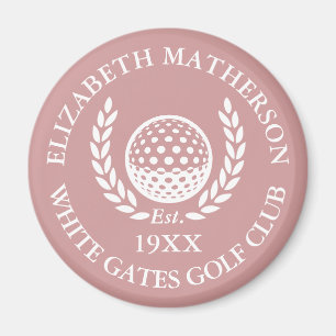 Aimant Nom de golf personnalisé Dusty Rose Rose