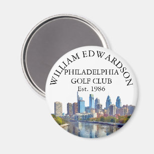 Aimant Nom de golf personnalisé Philadelphie Skyline