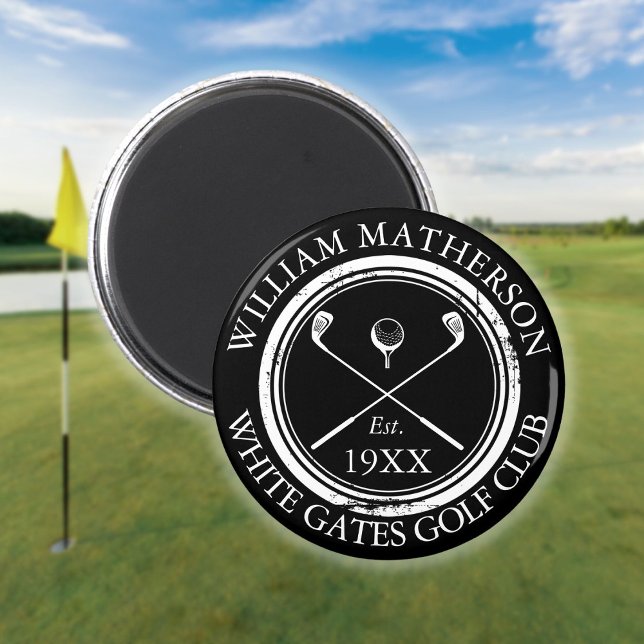 Aimant Nom de golf personnalisé Timbre de golf vieillie (Personalized Golf Club Name Golf Aged Stamp Magnet)