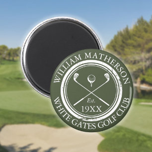 Aimant Nom de golf personnalisé vert olive