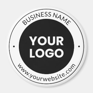 Aimant Nom de l'entreprise & site Web ou slogan, merci et