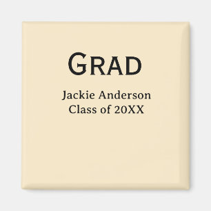 Aimant nom de lettre gras classe de 20XX pastel jaune