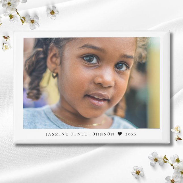 Aimant Nom de photo moderne élégant (Custom Photo Magnet)