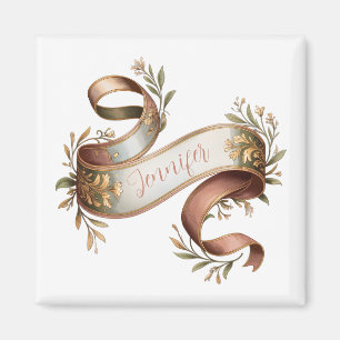 Aimant Nom de style Art Nouveau en cuivre
