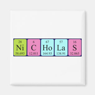 aimant nom de table périodique Nicholas
