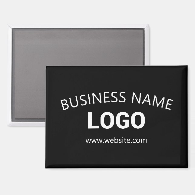 Aimant Nom d'entreprise modifiable, site Web et logo télé (Recto/Verso)