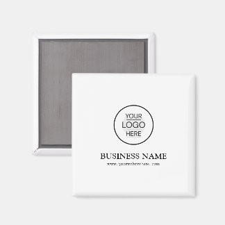 Aimant Nom d'entreprise personnalisé avec logo et code QR