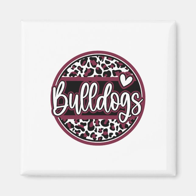 Aimant Nom d'esprit scolaire Leopard Bulldogs Équipe de v (Devant)