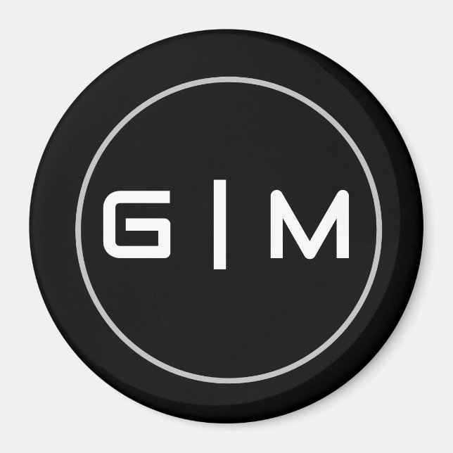 Aimant Nom d'initiales personnalisables (Devant)