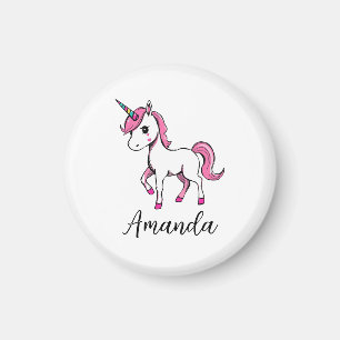 Aimant Nom du dessin animé Cute Pink Unicorn