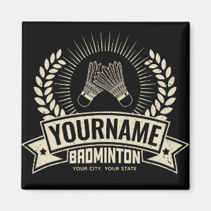 Aimant Nom du joueur de badminton personnalisé Racquet Sp