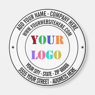 Aimant Nom du logo de l'entreprise personnalisée Adresse
