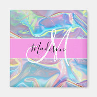 Nom du monogramme d'iridescendance rose-fille