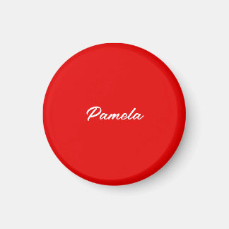 Aimant Nom élégant Minimaliste classique rouge chaud