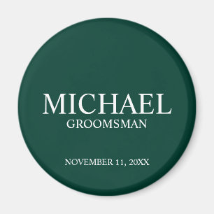 Aimant Nom et monogramme du Groomsman personnalisé