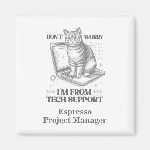 Aimant Nom et titre personnalisés Magnat de support techn