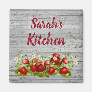 Aimant Nom fait sur commande rustique de fraises