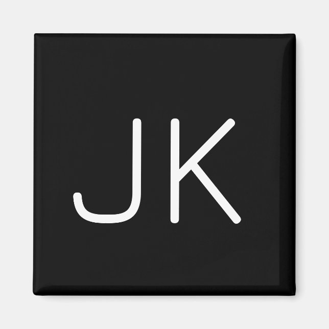 Aimant Nom initial minimaliste personnalisable (Devant)