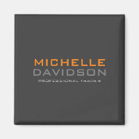 Nom minimaliste du texte gris orange moderne