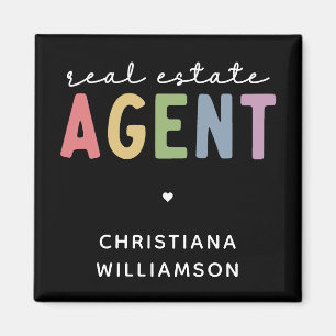 Aimant Nom personnalisé Agent immobilier Cadeaux immobi