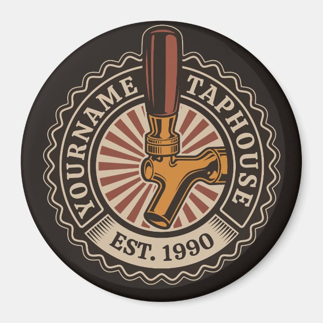 Aimant NOM Personnalisé Artisanat Bière Taphouse Brasseri (Devant)
