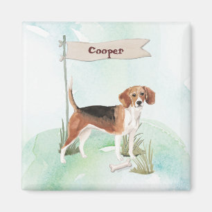 Aimant Nom personnalisé Beagle Chien de compagnie