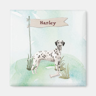 Aimant Nom personnalisé Chien de compagnie Dalmatien