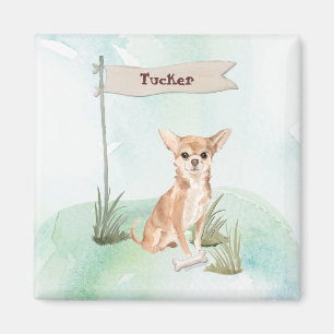 Aimant Nom personnalisé Chihuahua Chien animal de compagn