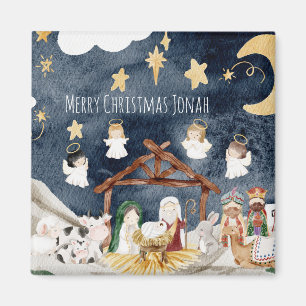 Aimant Nom personnalisé Christian Christmas Kids