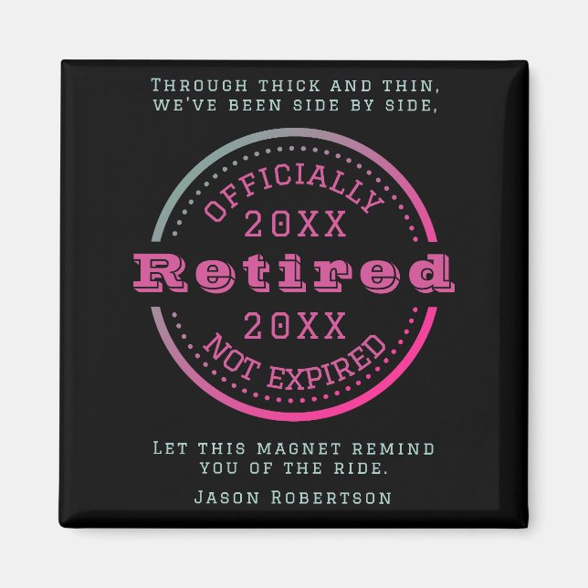 Aimant Nom personnalisé Date de retrait Favoriser pour le (Devant)