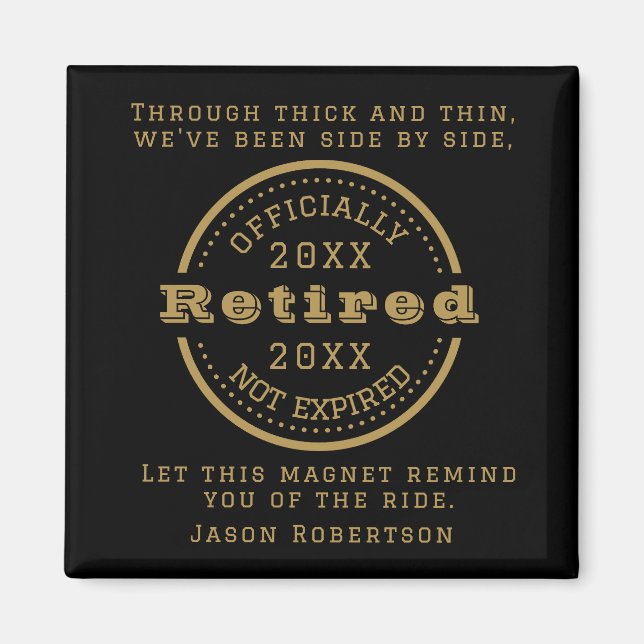 Aimant Nom personnalisé Date de retrait Favoriser pour le (Devant)