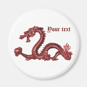 Aimant Nom personnalisé de dragon chinois Design Fantasti