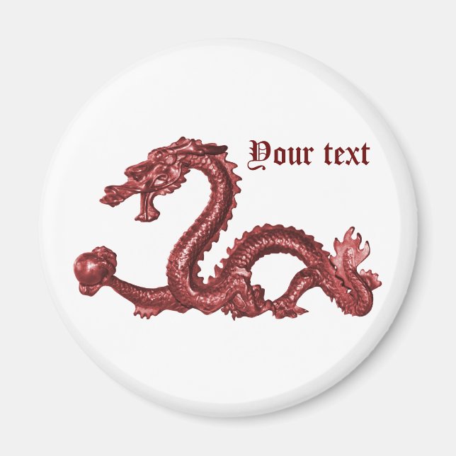 Aimant Nom personnalisé de dragon chinois Design Fantasti (Devant)