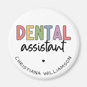 Aimant Nom personnalisé Dental Assistant Cadeau