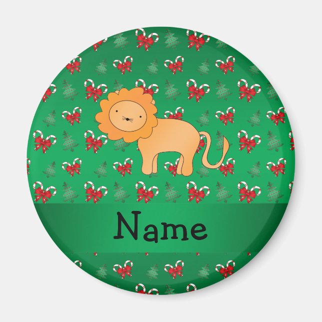 Aimant Nom personnalisé lion sucres de canne verts arcs (Devant)