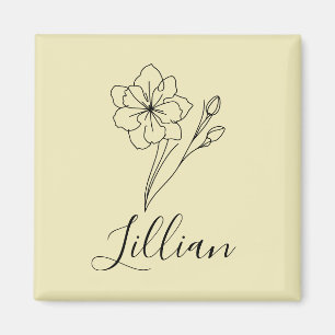 Aimant Nom personnalisé Mars jonquil Fleur de naissance