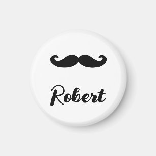 Aimant Nom personnalisé noir guidon moustache