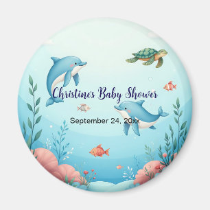 Aimant Nom personnalisé sous le Baby shower de mer faveur