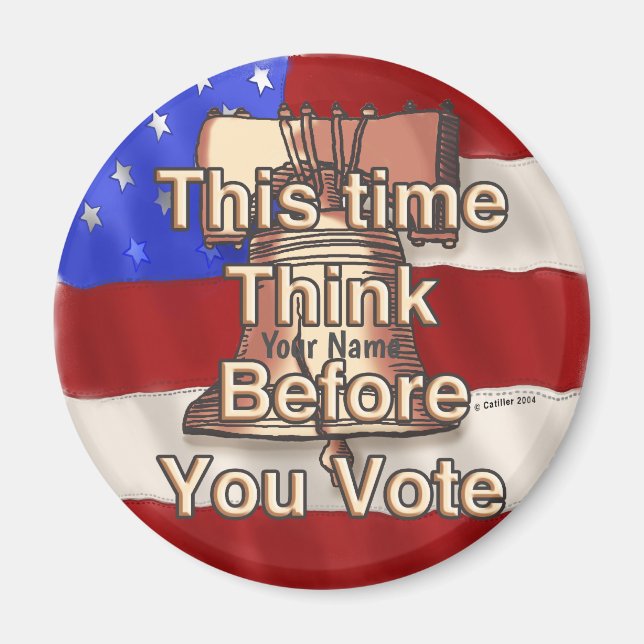 Aimant Nom personnalisé Think and Vote (Devant)