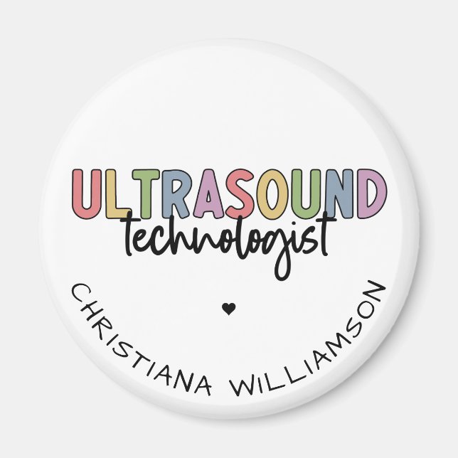 Aimant Nom personnalisé Ultrasound Technologist Cadeaux (Devant)