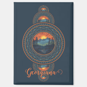 Aimant Nom personnalisé Vintage Wilderness Ornamental Man