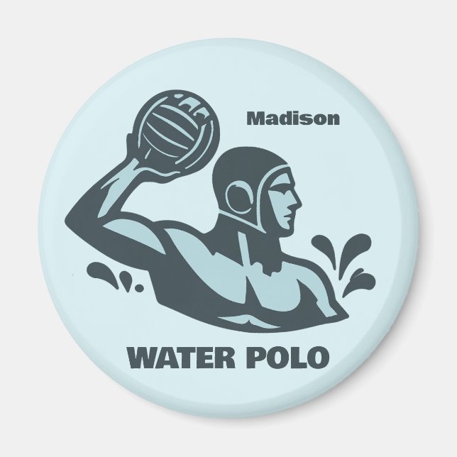 Aimant Nom personnalisé Water Polo (Devant)