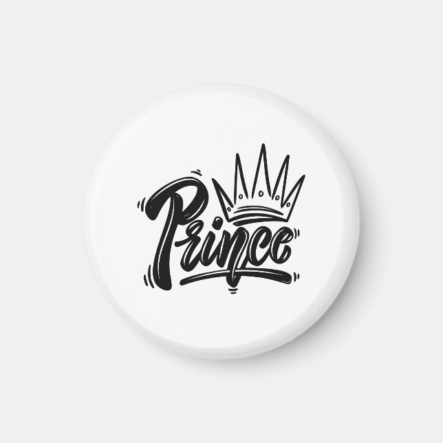 Aimant Nom Prince avec tshirt Couronne (Devant)