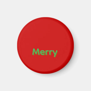 Aimant Nom vert joyeux sur fond rouge