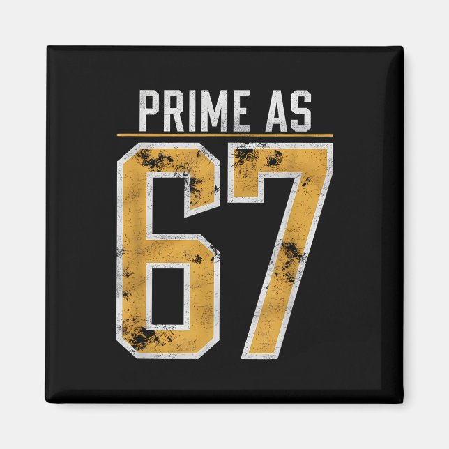 Aimant Nombre premier comme 67  (Devant)
