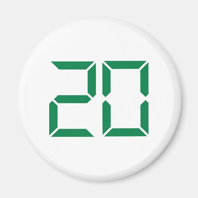 Aimant Nombre - Vingt - 20 (Devant)