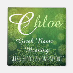 Aimant nommé : Chloe, pousse, fleur